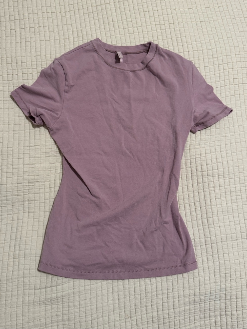 Skims fitted cotton elastane purple pink lilac tee shirt